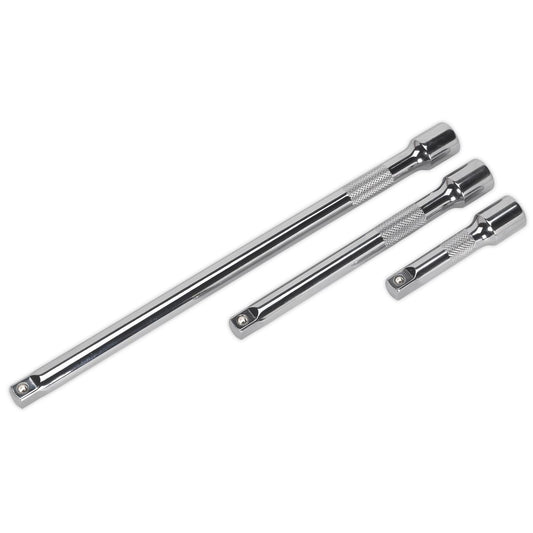 Sealey AK6340 Extension Bar Set 3pc 3/8"Sq Drive Sealey