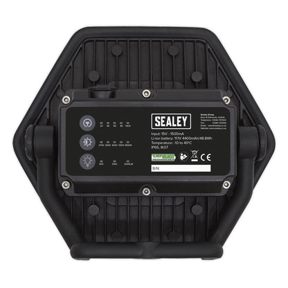 Sealey LED068 Rechargeable Floodlight 20W COB LED Lithium-ion - Colour Match CRI 96 Sealey