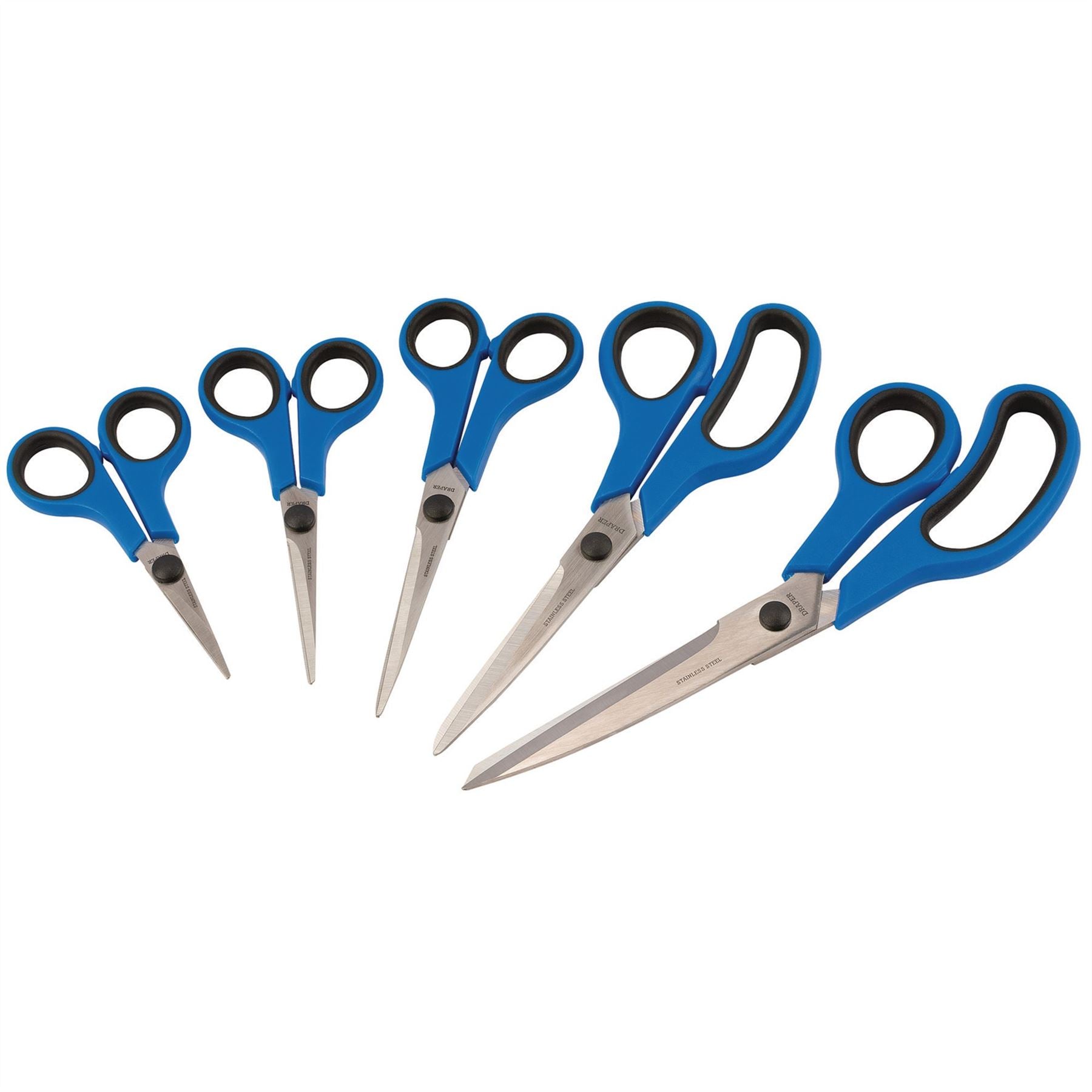 Draper 75552 Soft Grip Household Scissor Set 5 Piece Draper