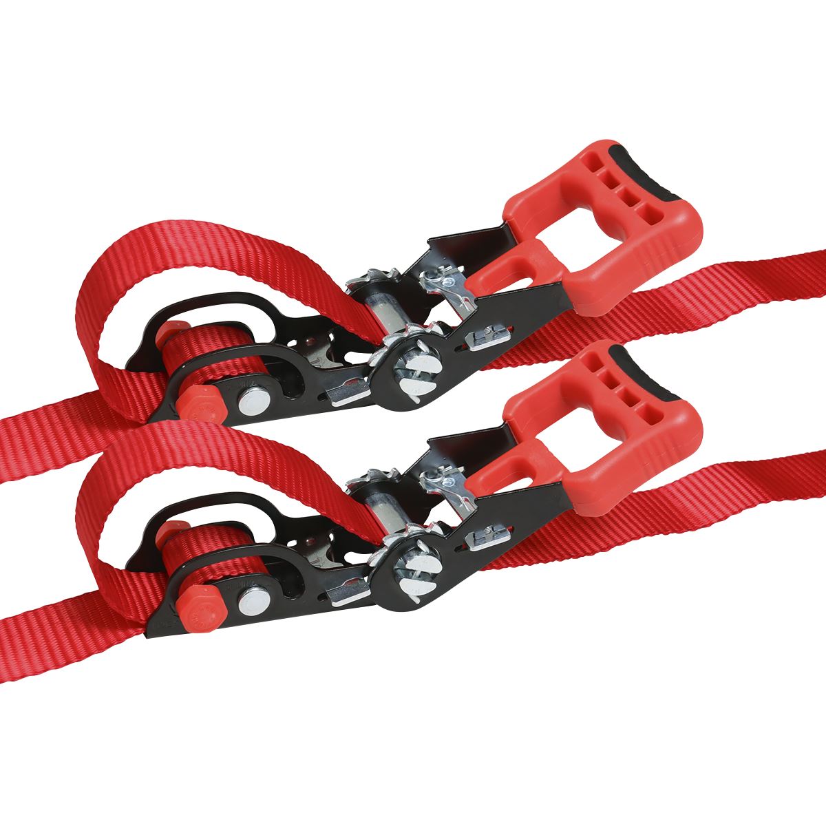 Sealey TD1202SR Slide Ratchet Strap 32mm x 3m Polyester Webbing with S-Hooks 1200kg Breaking Strength Sealey