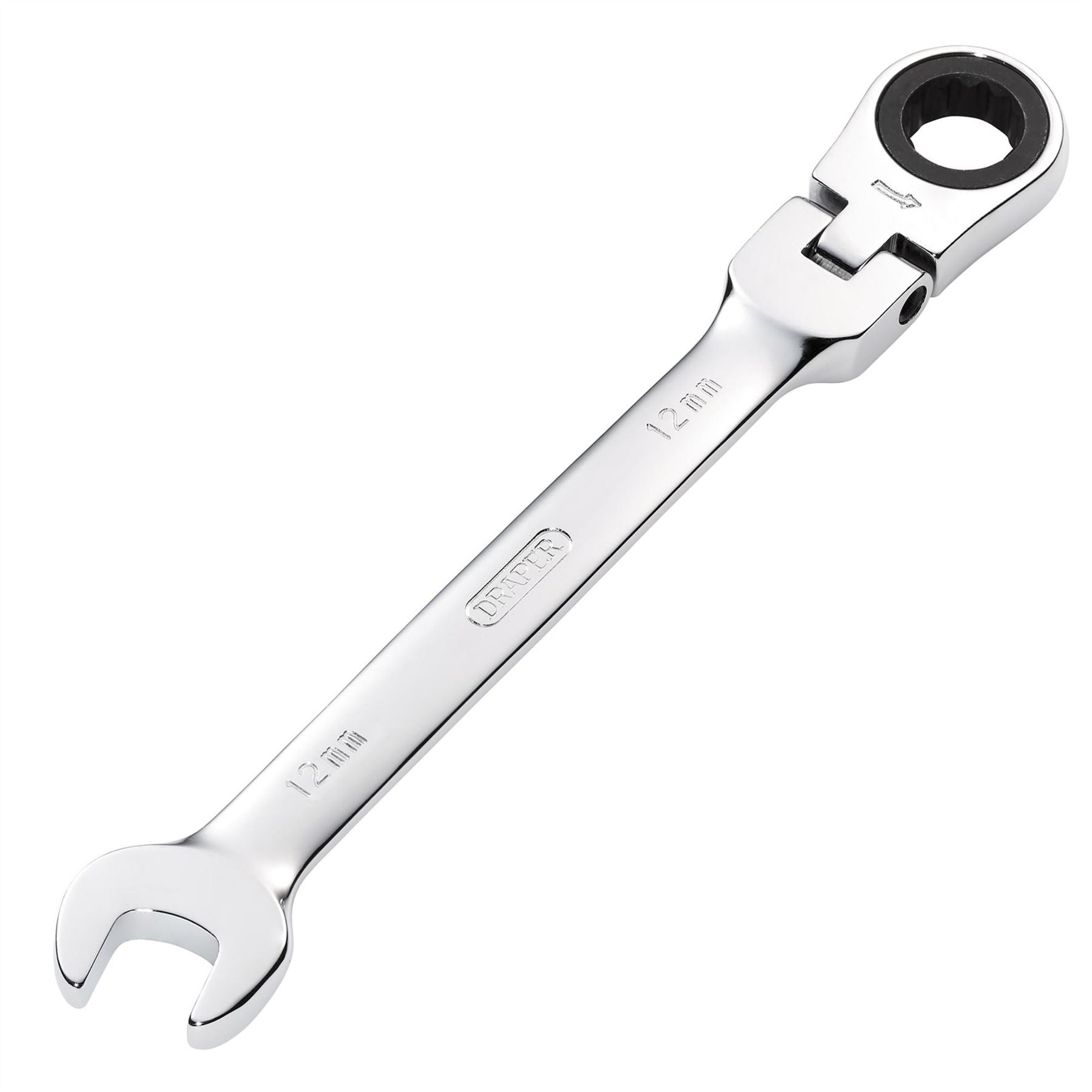Draper 52013 HI-TORQ® Metric Flexible Head Ratcheting Combination Spanner 12mm Draper