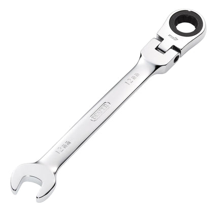 Draper 52013 HI-TORQ® Metric Flexible Head Ratcheting Combination Spanner 12mm Draper