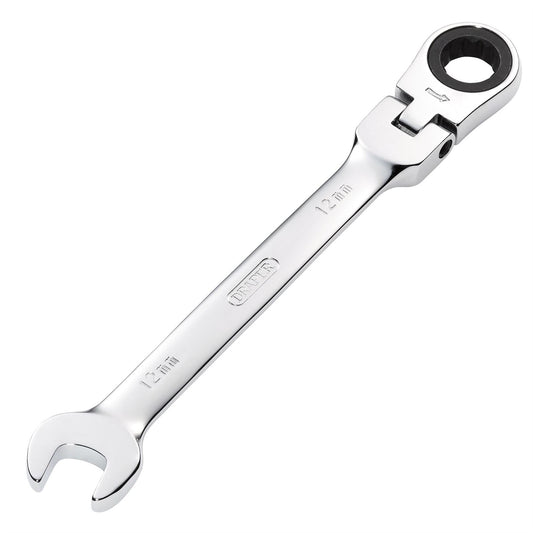 Draper 52013 HI-TORQ® Metric Flexible Head Ratcheting Combination Spanner 12mm Draper