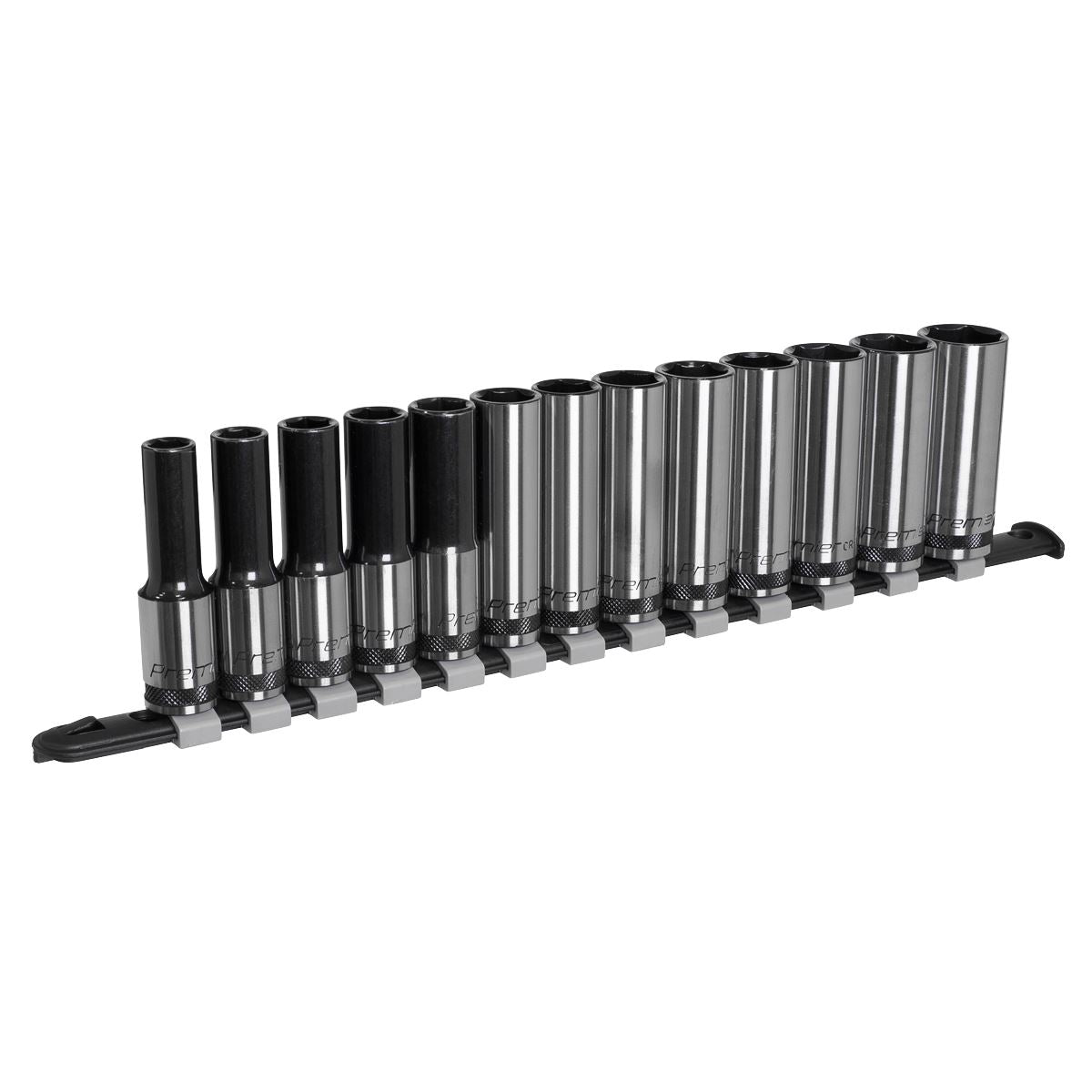 Sealey AK7995 Socket Set Deep 13pc 1/2"Sq Drive Metric - Premier Black Sealey