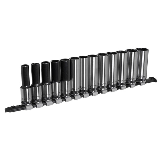 Sealey AK7995 Socket Set Deep 13pc 1/2"Sq Drive Metric - Premier Black Sealey