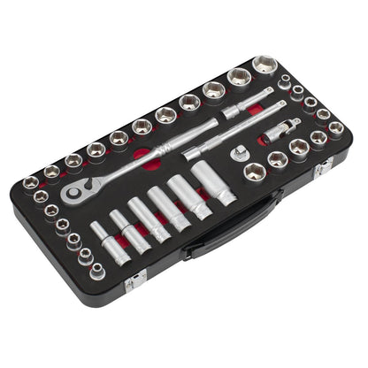 Sealey AK7923 Socket Set 3/8"Sq Drive 37pc - Metric/Imperial - Premier Platinum Sealey