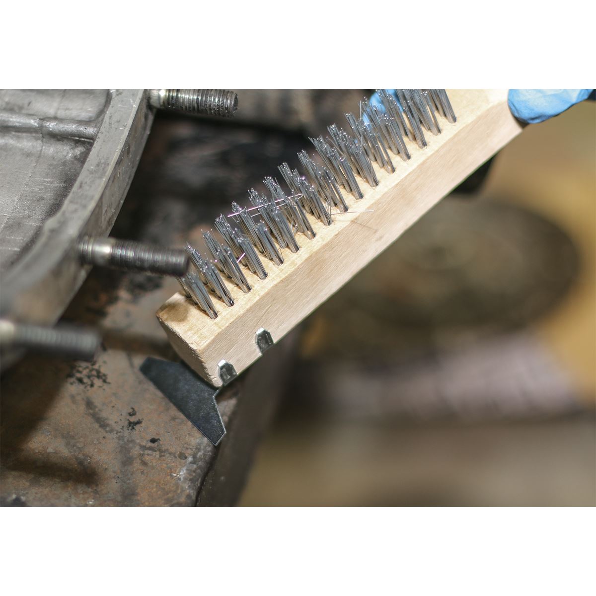 Sealey WB03 Wire Brush with Steel Fill & Scraper 260mm Sealey