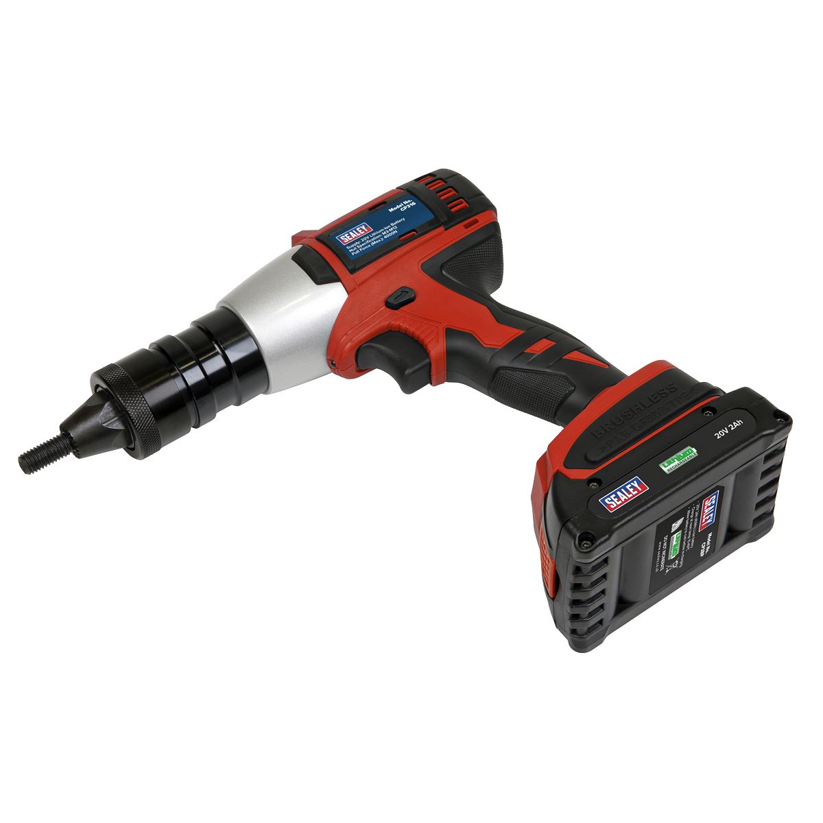 Sealey CP316 Brushless Cordless Nut Riveter 20V 2Ah Lithium-ion Sealey