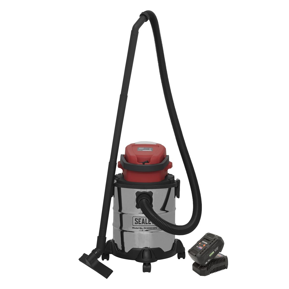 Sealey PC20VCOMBO4 Vacuum Cleaner 20L Wet & Dry Cordless 20V with 4Ah Battery & Charger Sealey