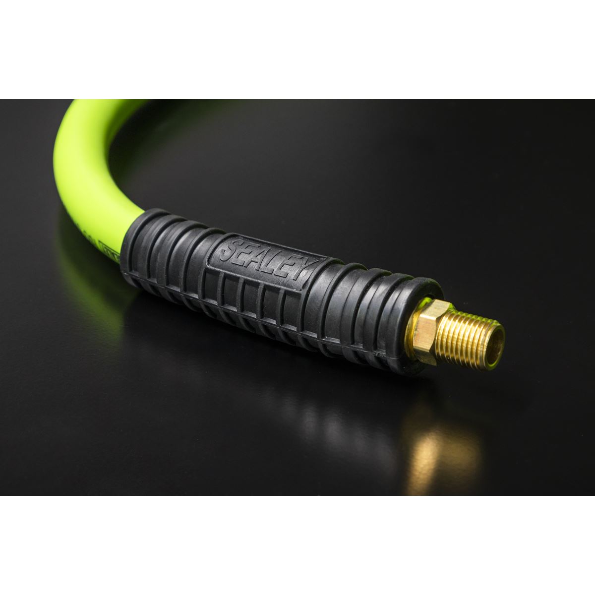 Sealey AHHC10G Air Hose 10m x Ø8mm Hybrid High-Visibility with 1/4"BSP Unions Sealey