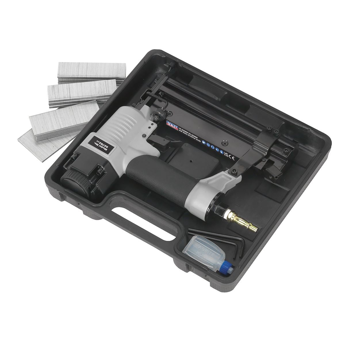 Sealey SA792 Air Nail/Staple Gun 10-50mm/10-40mm Capacity Sealey