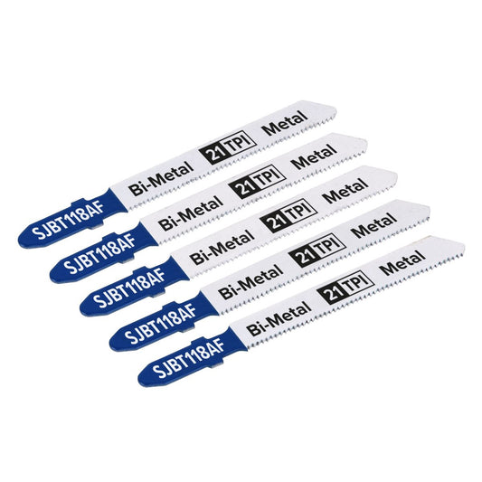 Sealey SJBT118AF Jigsaw Blade Metal 75mm 21tpi - Pack of 5 Sealey