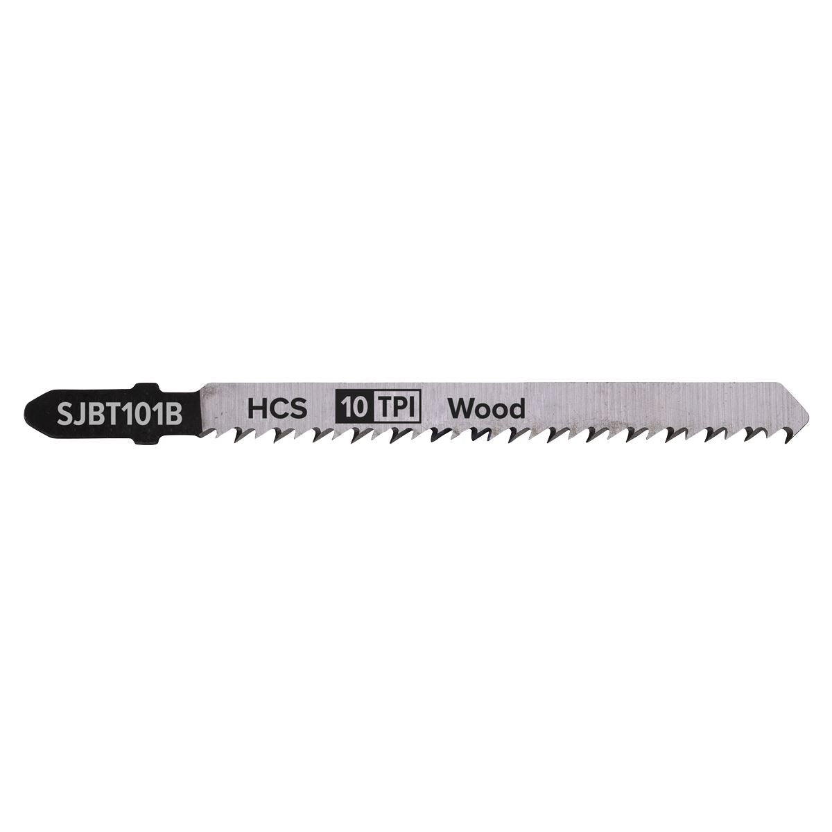 Sealey SJBT101B Jigsaw Blade Hard Wood 100mm 10tpi - Pack of 5 Sealey