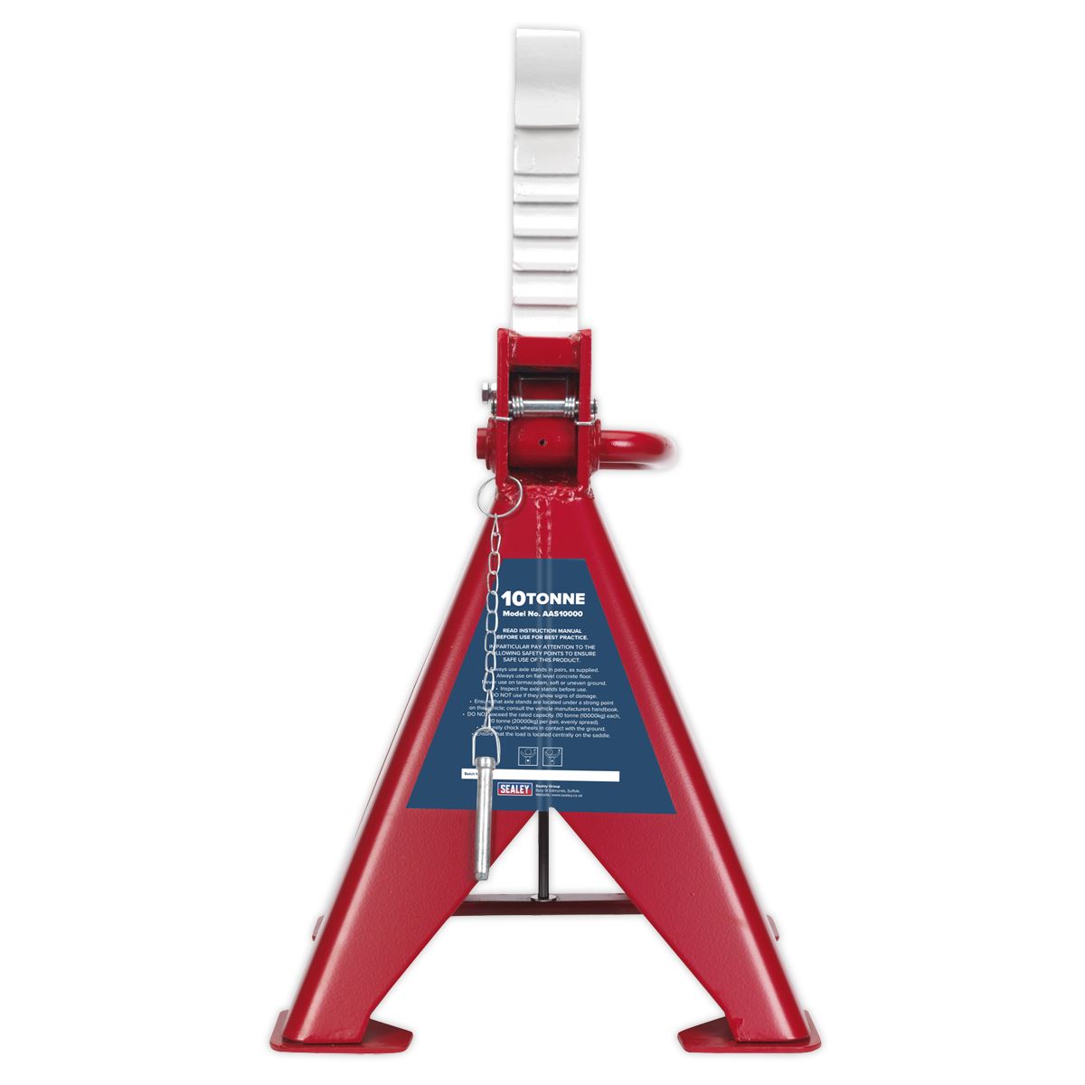 Sealey AAS10000 Auto Rise Ratchet Axle Stands (Pair) 10 Tonne Capacity per Stand Sealey