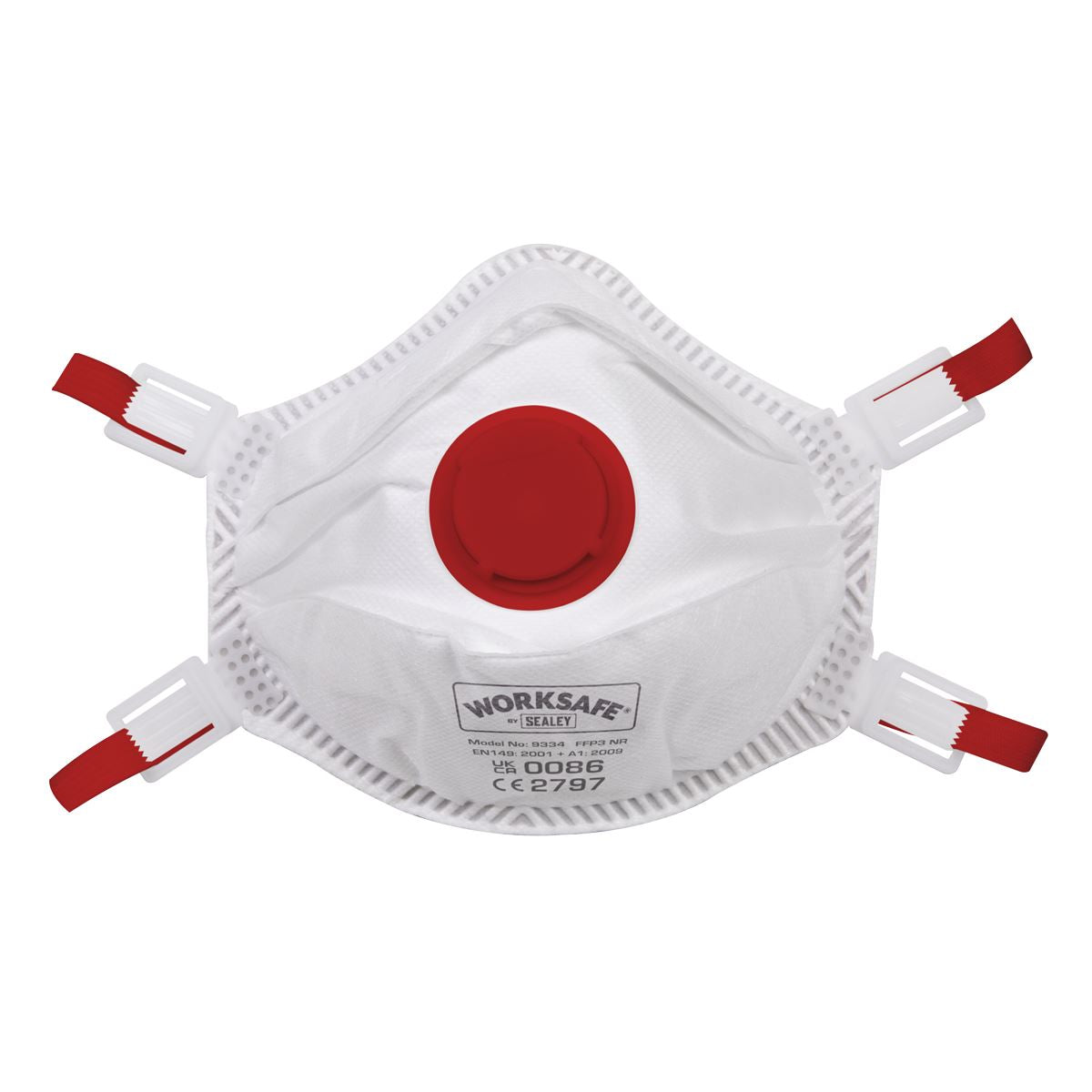 Sealey 9334/10 Cup Mask Valved FFP3 - Pack of 10 Sealey