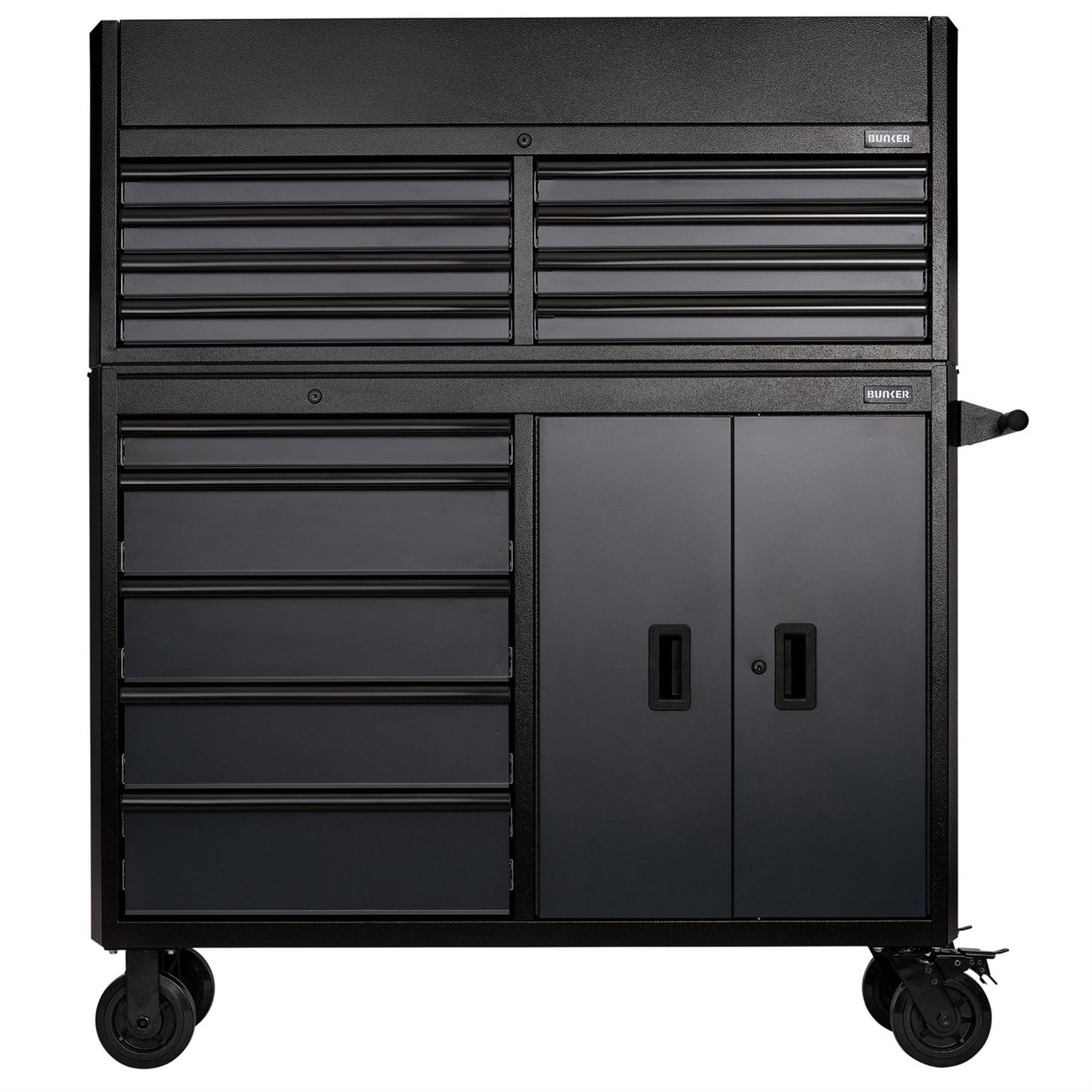Draper 24256 BUNKER® 13 Drawer Combined Roller Cabinet and Tool Chest 52" Grey - McCormickTools