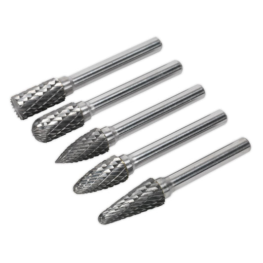 Sealey SDBK5 Tungsten Carbide Rotary Burr Set 5pc Sealey