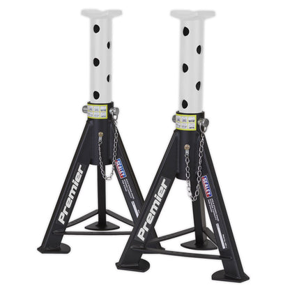 Sealey AS6 Premier Axle Stands (Pair) 6 Tonne Capacity per Stand - White Sealey