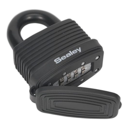 Sealey PL302CW Steel Body Weatherproof Combination Padlock 48mm Sealey