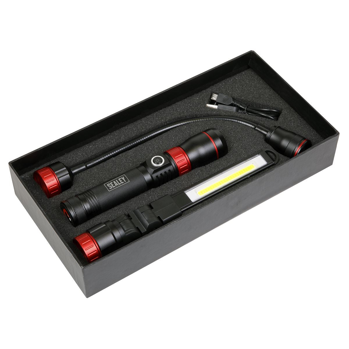 Sealey LED0131R Interchangeable 3-In-1 COB LED Inspection Light Rechargeable Sealey