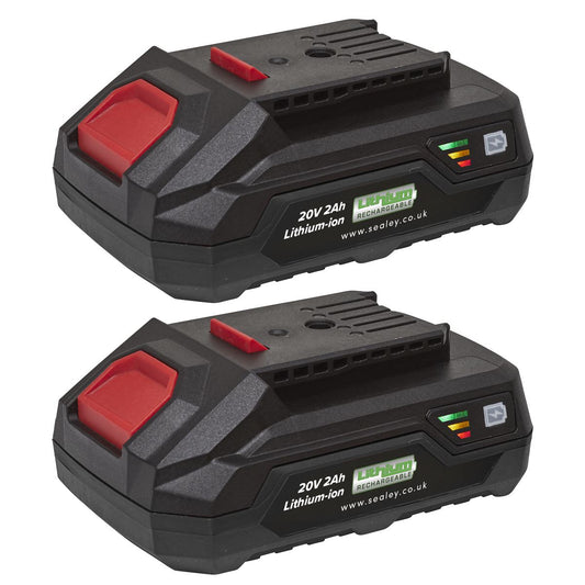 Sealey BK02 Power Tool Battery Pack 20V 2Ah Kit for SV20 Series Sealey