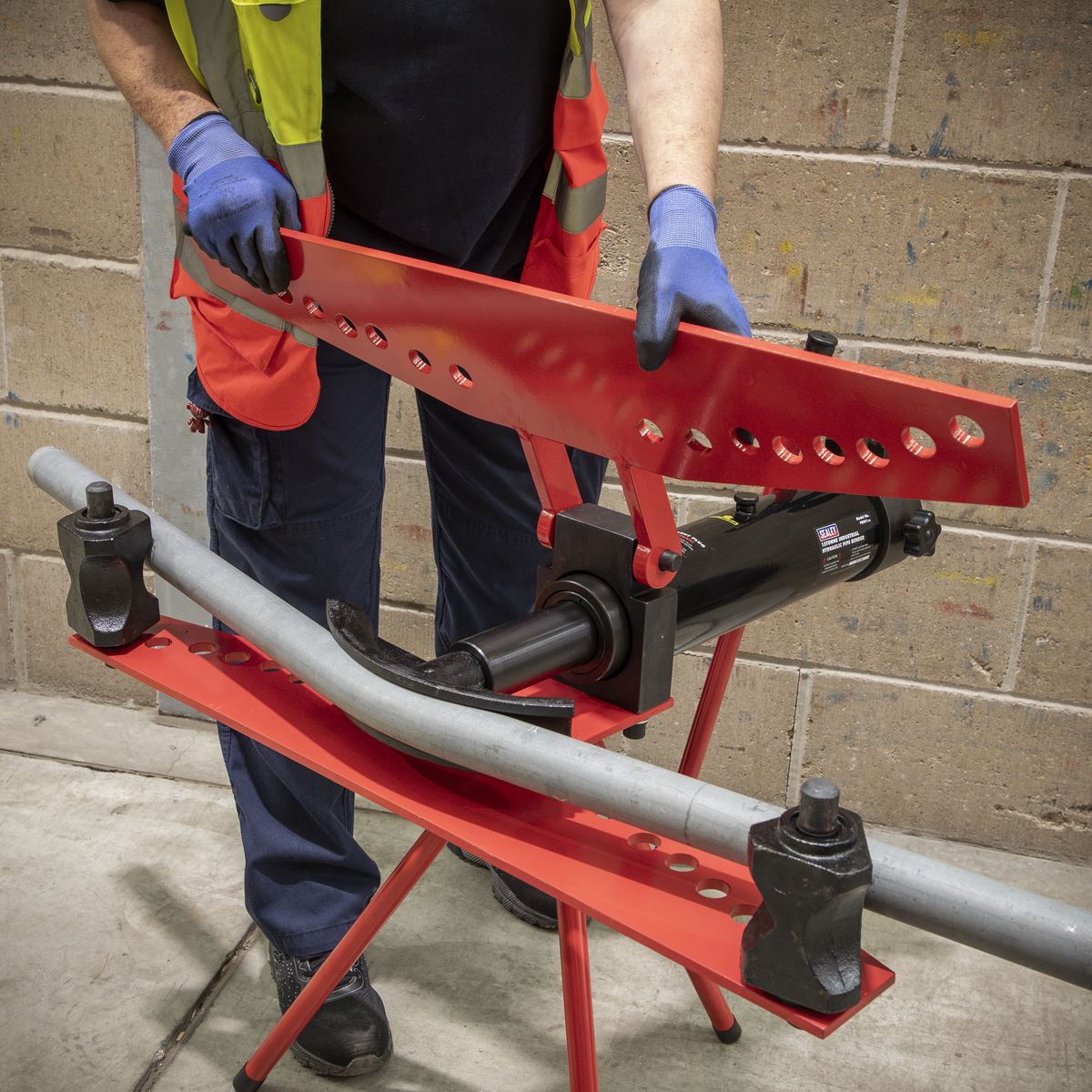 Sealey PBS91 Industrial Hydraulic Pipe Bender with Stand 15 Tonne Sealey