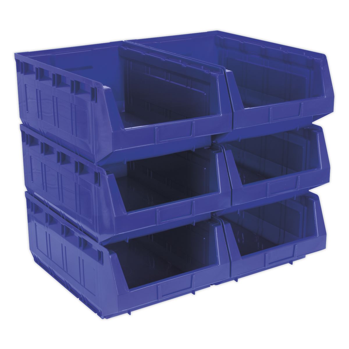 Sealey TPS56B Plastic Storage Bin 310 x 500 x 190mm - Blue Pack of 6 Sealey