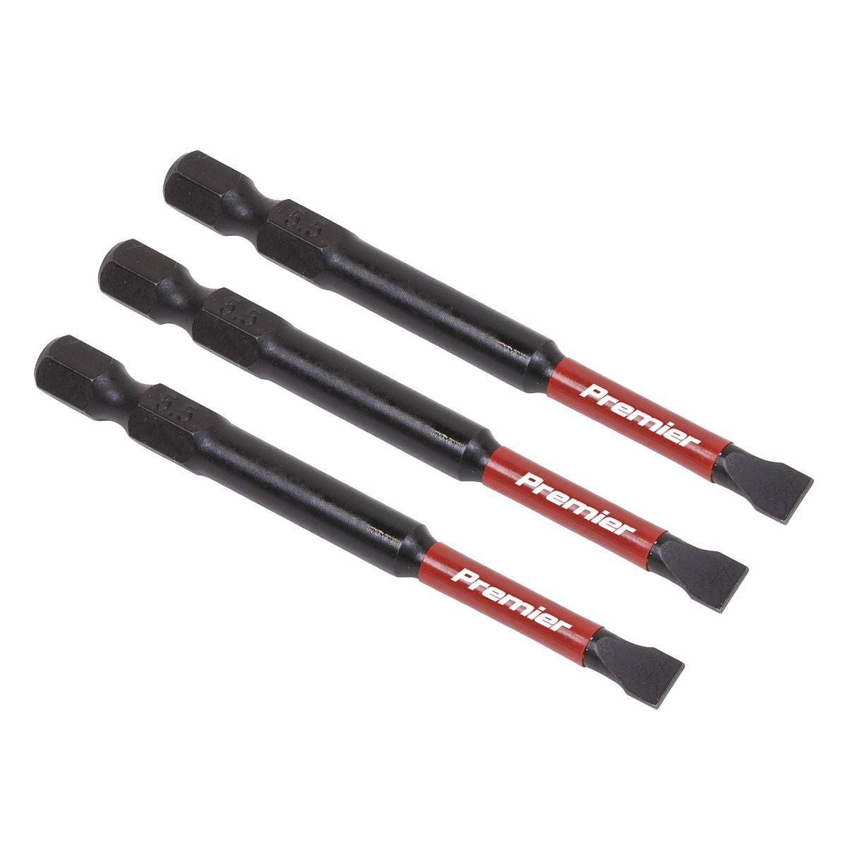 Sealey AK8252 Slotted 5.5mm Impact Power Tool Bits 75mm - 3pc Sealey