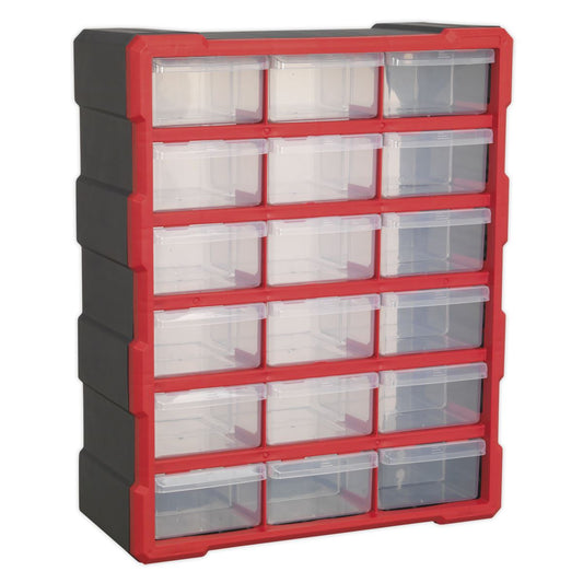 Sealey APDC18R Cabinet Box 18 Drawer - Red/Black Sealey