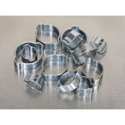 Sealey AB044DE O-Clip Double Ear Assortment 140pc - Zinc Plated Sealey