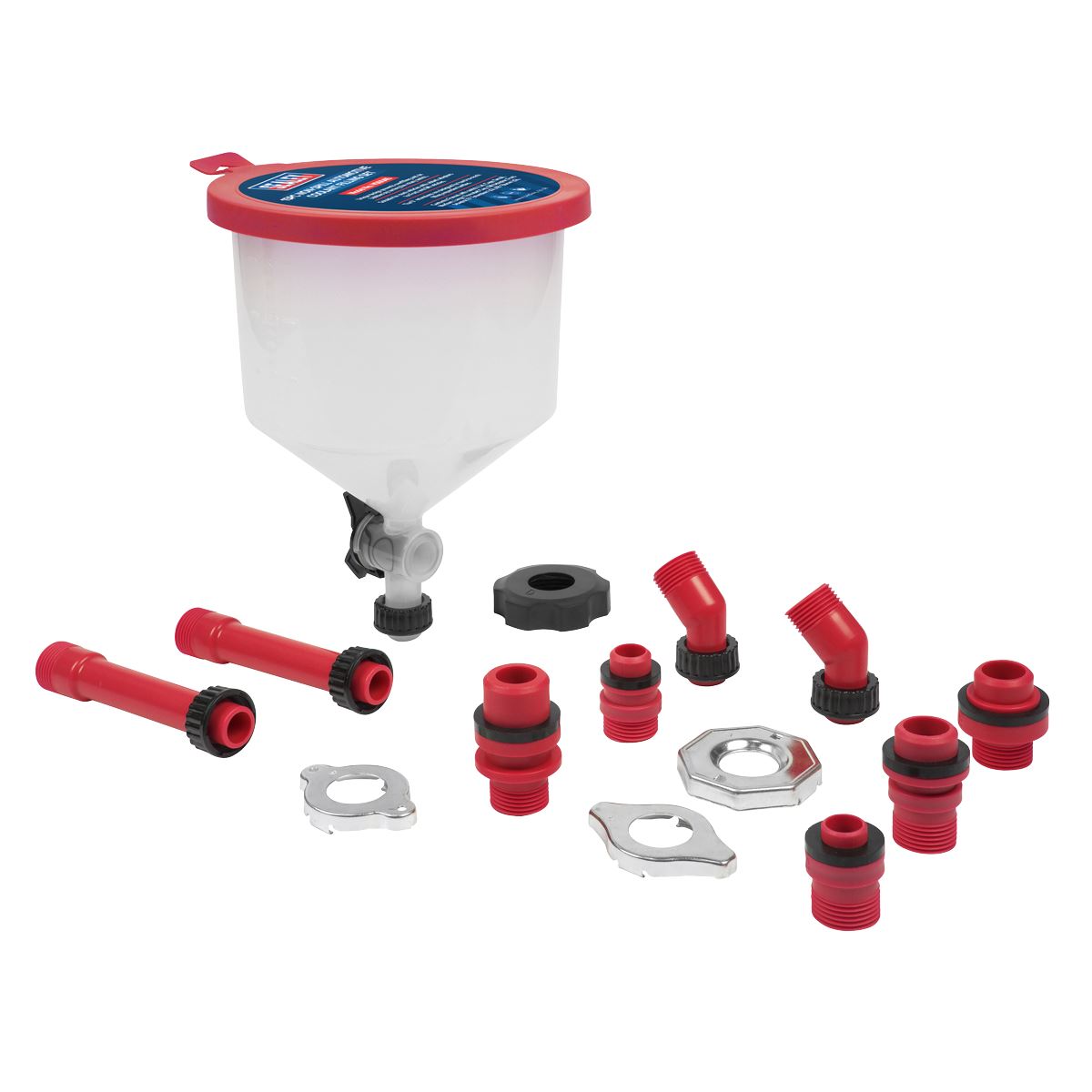 Sealey VS0045 Automotive Coolant Filling Set Non-Spill 15pc Sealey