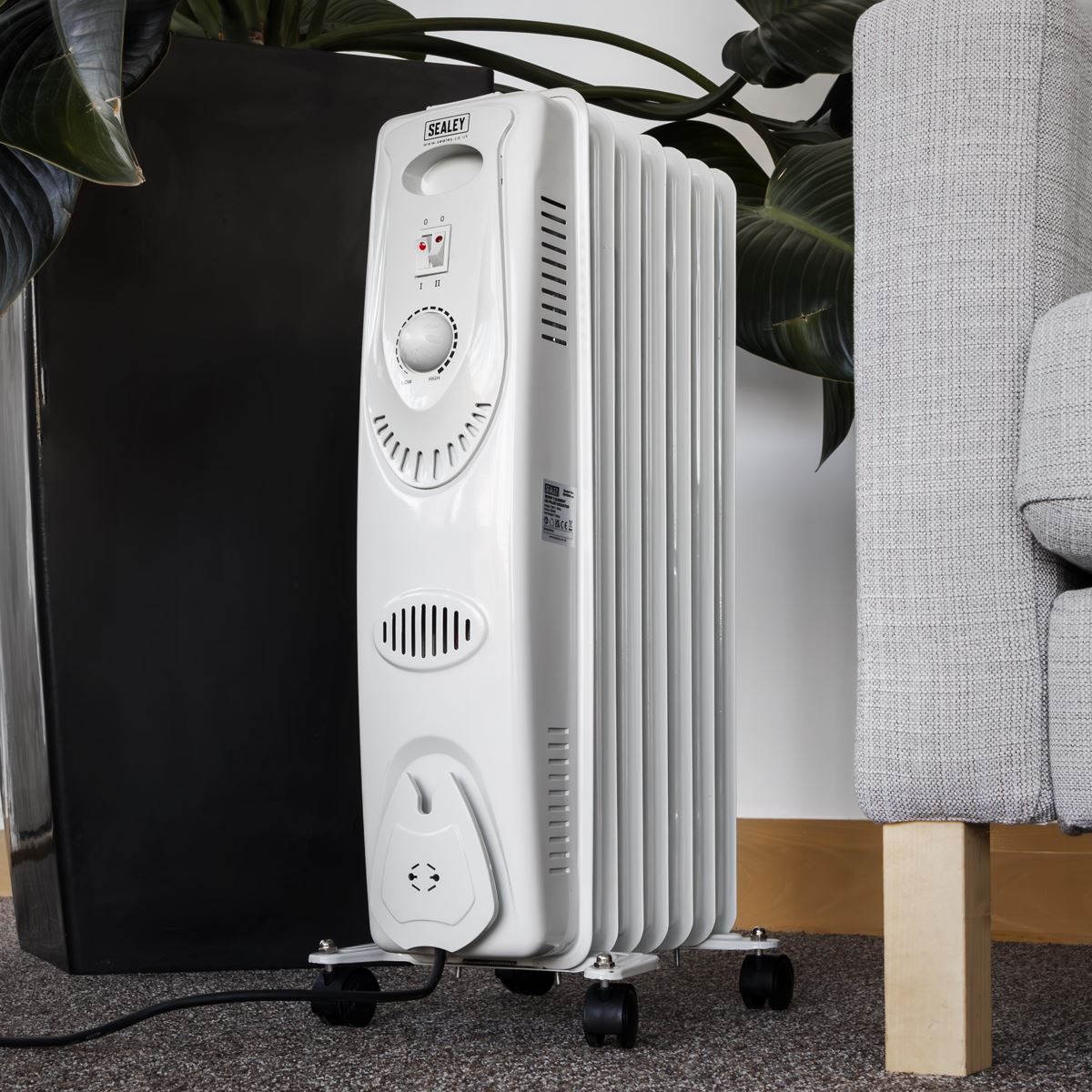 Sealey RD1500 Oil Filled Radiator 1500W/230V 7-Element Sealey