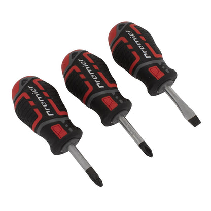 Sealey AK4328 Screwdriver Set 3pc GripMAX® Stubby Sealey