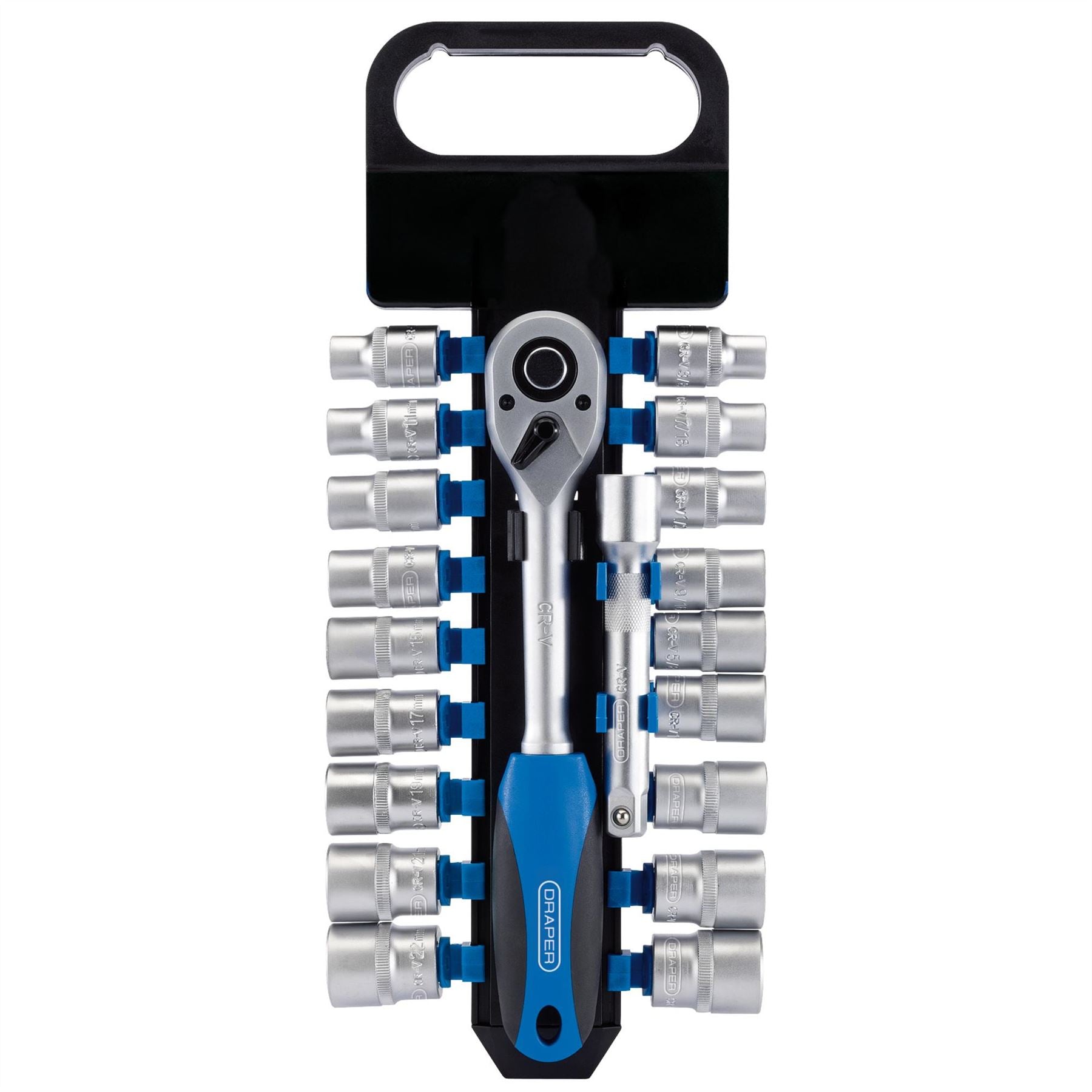 Draper 16376 Combined MM/AF Socket and Ratchet Set 1/2" Sq. Dr. 20 Piece Draper