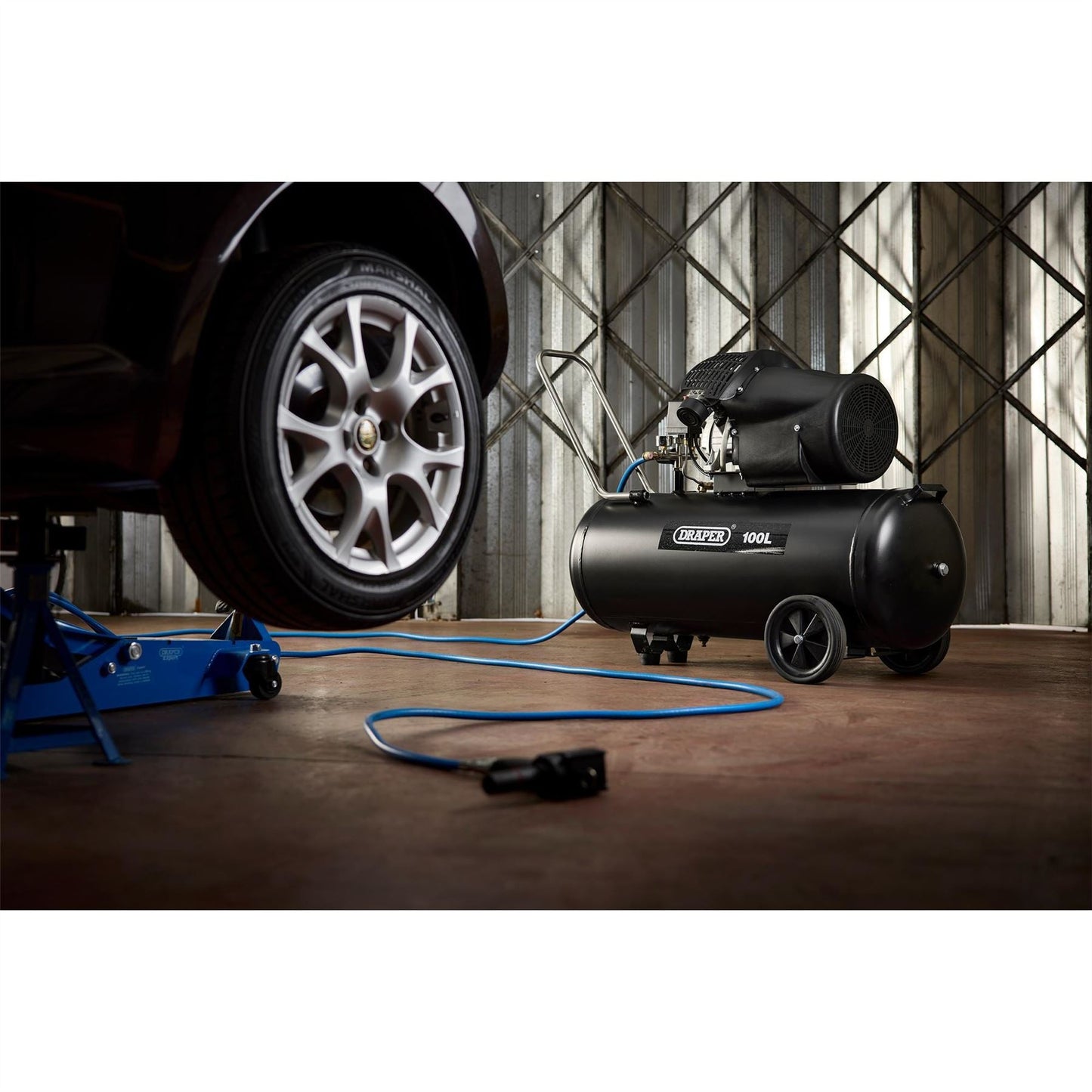 Draper 65396 100L Direct Drive V-Twin Air Compressor 2.2kW/3hp Draper