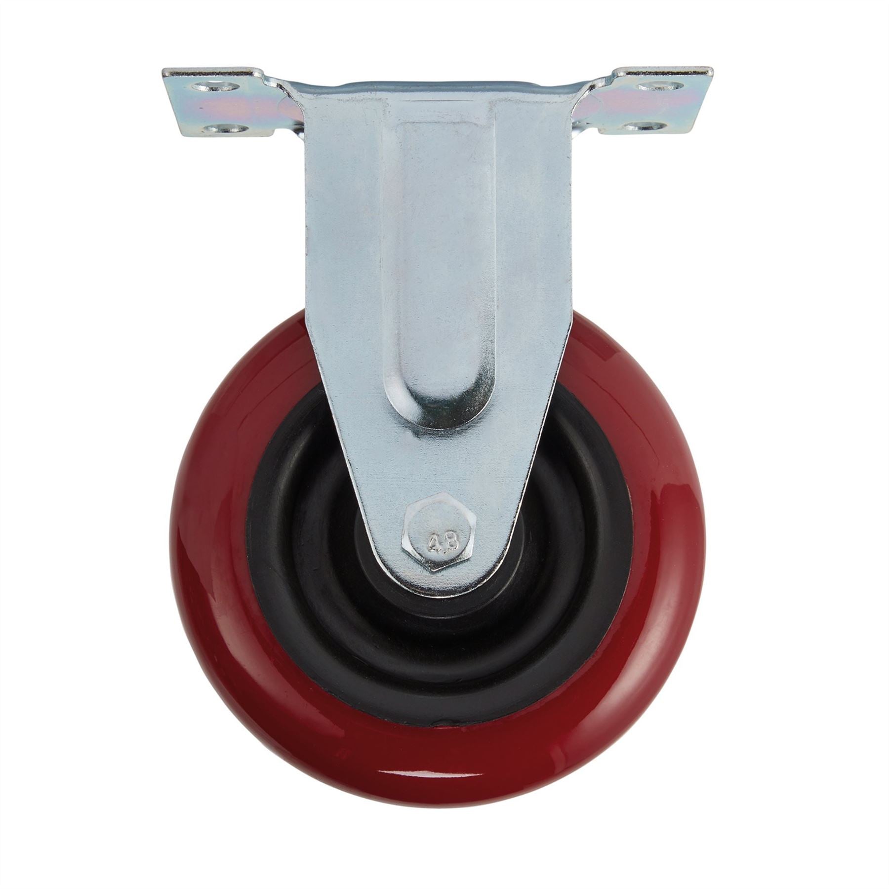 Draper 65522 Fixed Plate Fixing Polyurethane Wheel 100mm Diameter S.W.L. 125kg Draper