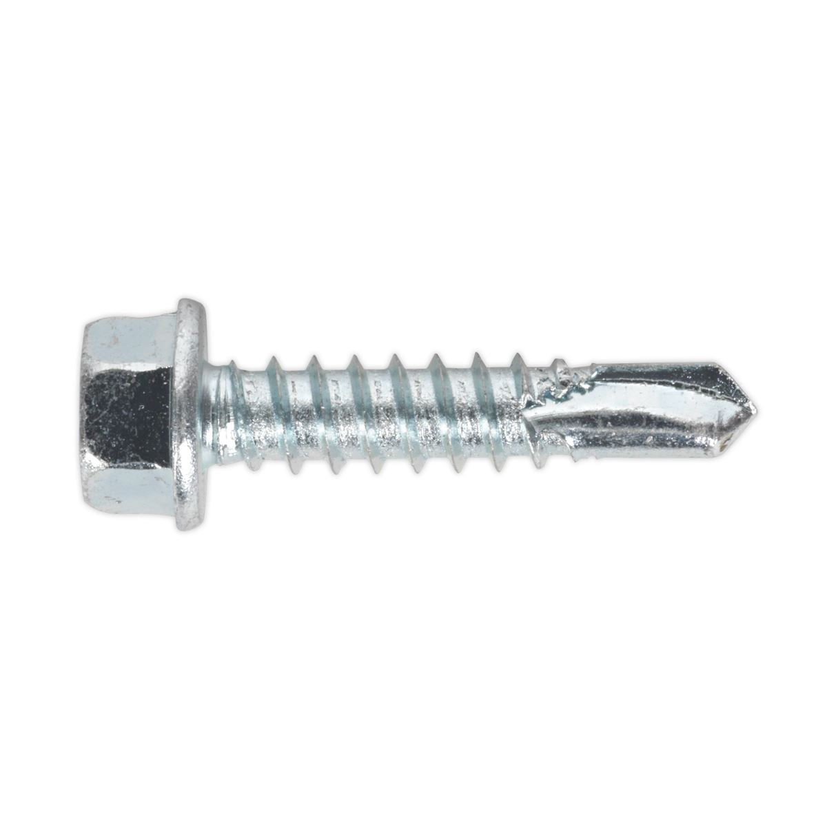 Sealey SDHX5525 Self-Drilling Screw 5.5 x 25mm Hex Head Zinc Pack of 100 Sealey