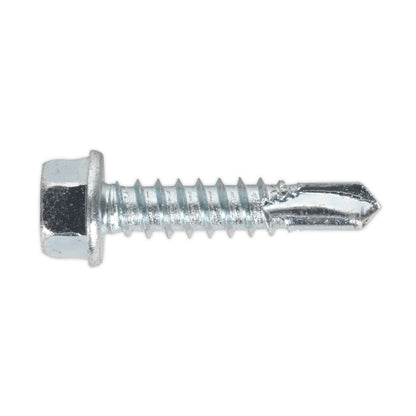 Sealey SDHX5525 Self-Drilling Screw 5.5 x 25mm Hex Head Zinc Pack of 100 Sealey