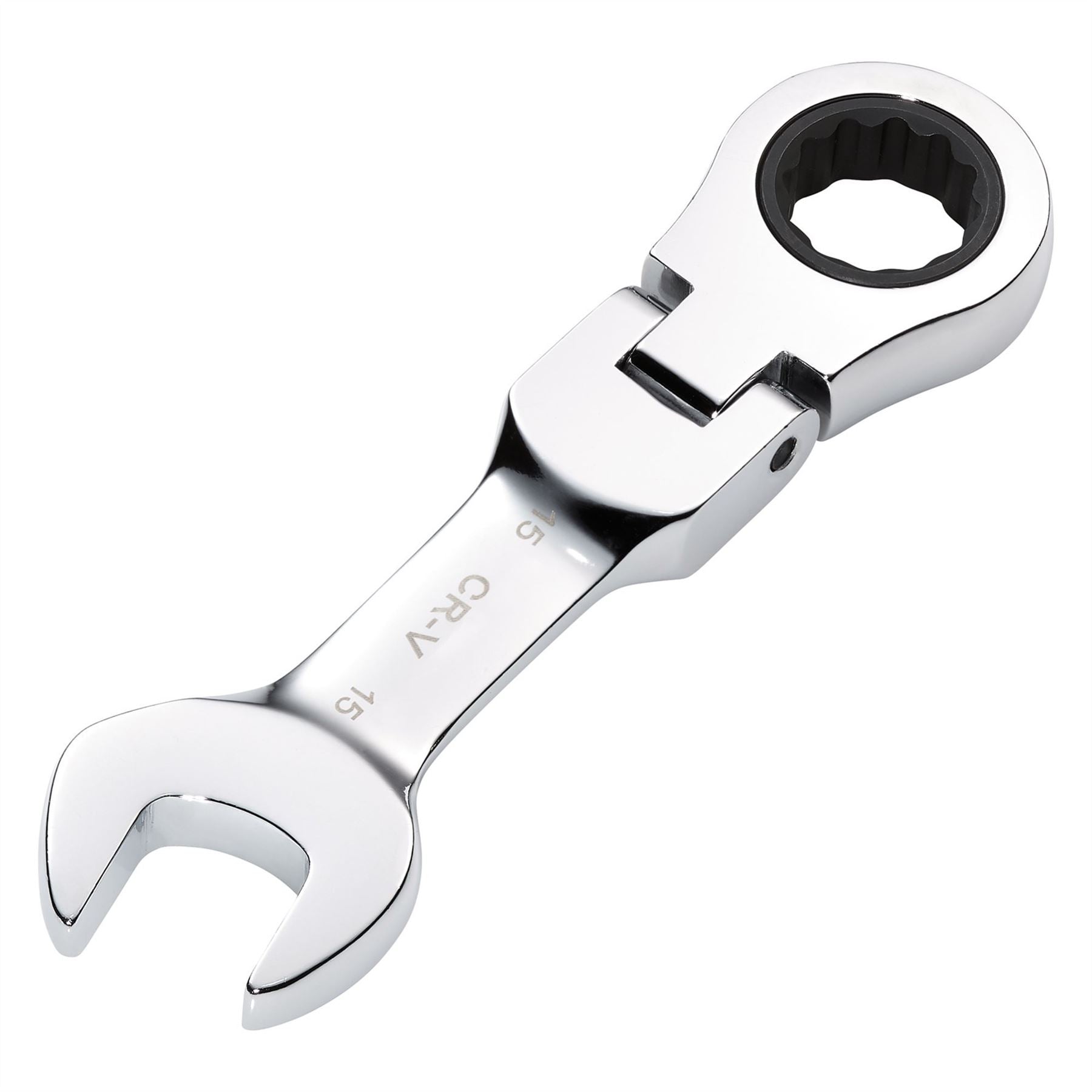 Draper 27973 HI-TORQ® Metric Stubby Flexible Head Ratchet Combination Spanner 15mm Draper