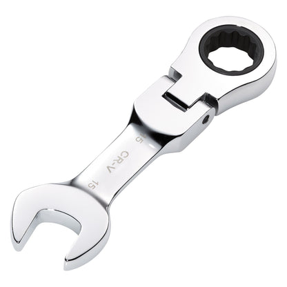 Draper 27973 HI-TORQ® Metric Stubby Flexible Head Ratchet Combination Spanner 15mm Draper