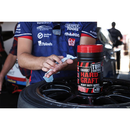 Draper 84712 Hard Graft Tuff Texture Heavy Duty Wipes Tub of 90 Draper