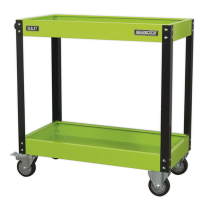 Sealey CX109HV Workshop Trolley 2-Level Heavy-Duty - Hi-Vis Green Sealey
