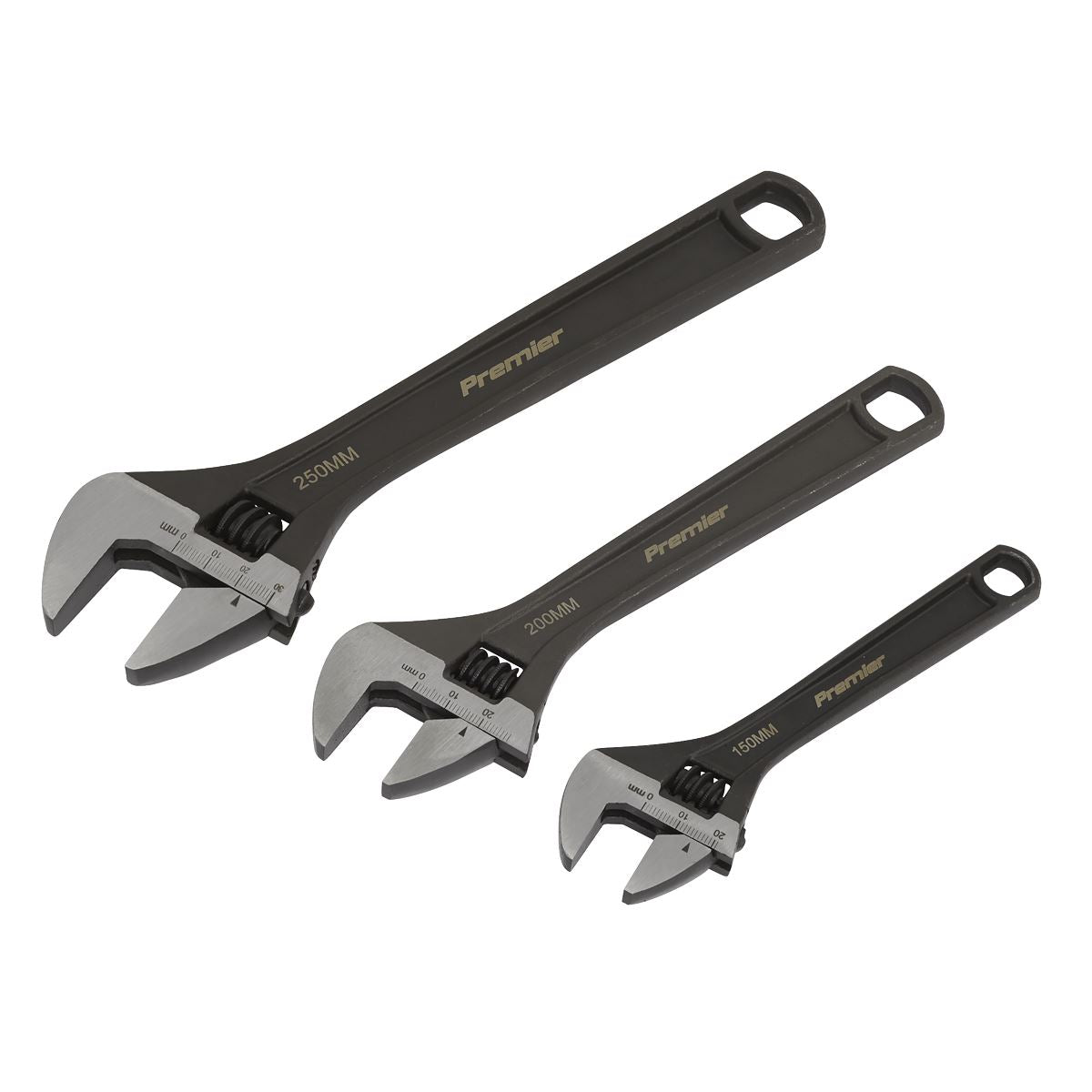 Sealey AK607 Adjustable Wrench Set 3pc Sealey