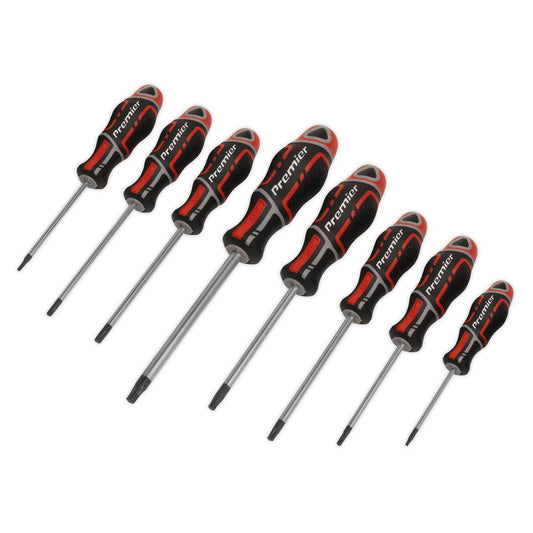 Sealey AK4323 Screwdriver Set 8pc Security TRX-Star* GripMAX® - Red Sealey