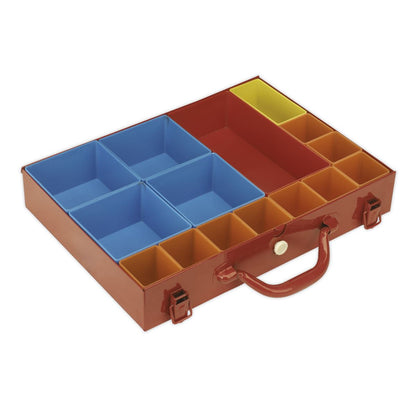 Sealey APMC15 Metal Case with 15 Storage Bins Sealey
