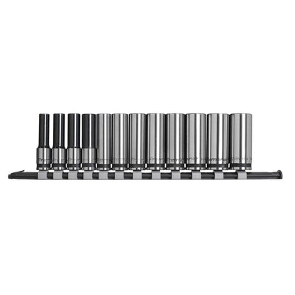 Sealey AK7993 Socket Set Deep 12pc 3/8"Sq Drive Metric - Premier Black Sealey
