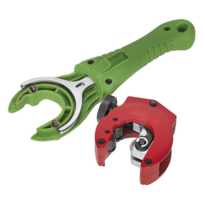 Sealey AK5065 Ratcheting Pipe Cutter 2-in-1 Ø6-28mm Sealey