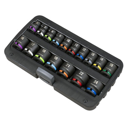 Sealey AK68218 Impact Socket Set 3/8"Sq Drive 17pc Sealey