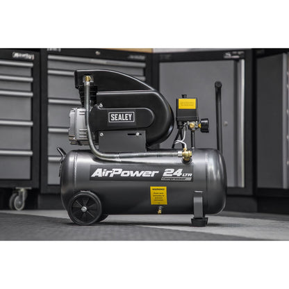 Sealey SAC2420A Air Compressor 24L Direct Drive 2hp Sealey