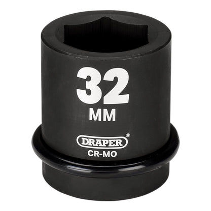 Draper 05112 Expert HI-TORQ® 6 Point Impact Socket 1" Sq. Dr. 32mm Draper